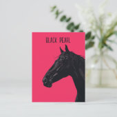 Zwarte paarden briefkaart (Staand voorkant)
