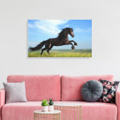 Zwarte paarden canvas afdruk (Insitu (Woonkamer))