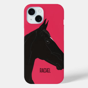 Zwarte paarden iPhone 15 case