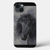 Zwarte paarden Case-Mate iPhone case (Achterkant)