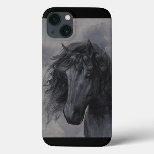 Zwarte paarden iPhone 13 hoesje