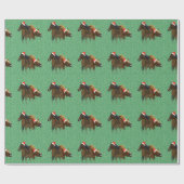 Zwarte paarden en karamelpaarden met een kersthoed cadeaupapier (Vlak)