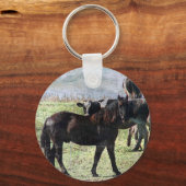 zwarte paarden en melkkoeien sleutelhanger (Voorkant)