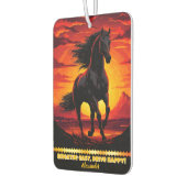 Zwarte paarden galop bij zonsondergang luchtverfrisser (Links)