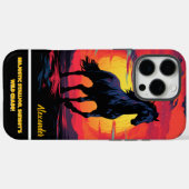 Zwarte paarden galopperen bij zonsondergang door b Case-Mate iPhone case (Achterkant (horizontaal))