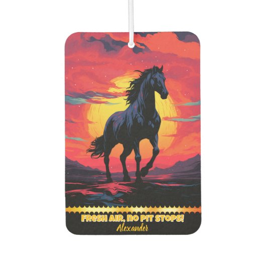 Zwarte paarden galopperen bij zonsondergang door b luchtverfrisser (Voorkant)