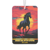 Zwarte paarden galopperen bij zonsondergang door b luchtverfrisser (Achterkant)