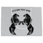 Zwarte Paarden Gift Bag Gepersonaliseerde aangepas Groot Cadeauzakje (Achterkant)