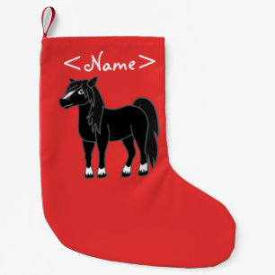 Zwarte paarden kleine kerstsok