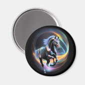 Zwarte paarden magneet (Voorkant / Achterkant)