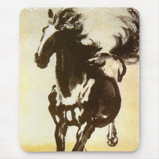 Zwarte paarden muismat (Voorkant)