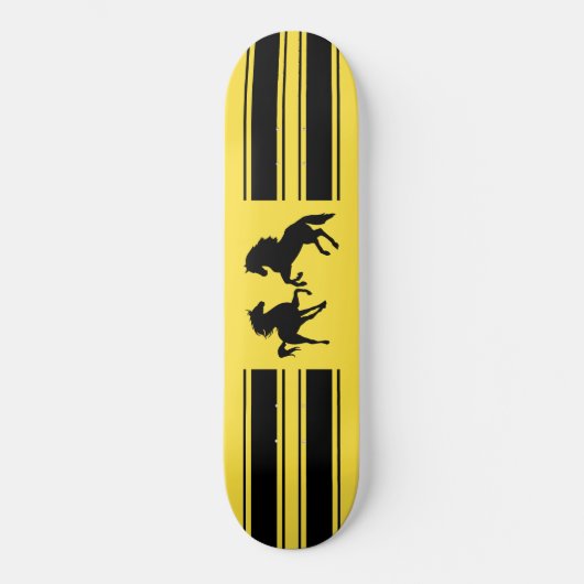 Zwarte paarden + persoonlijk skateboard (Voorkant)