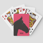 Zwarte paarden pokerkaarten (Achterkant)