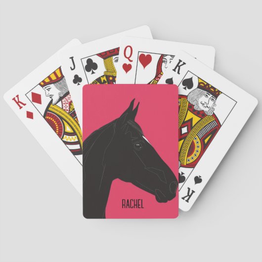 Zwarte paarden pokerkaarten (Achterkant)