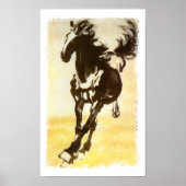 Zwarte paarden poster (Voorkant)