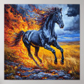 Zwarte paarden poster (Voorkant)