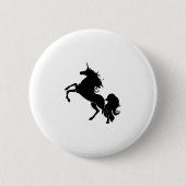 Zwarte paarden ronde button 5,7 cm (Voorkant)