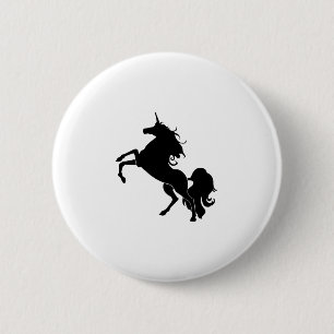 Zwarte paarden ronde button 5,7 cm