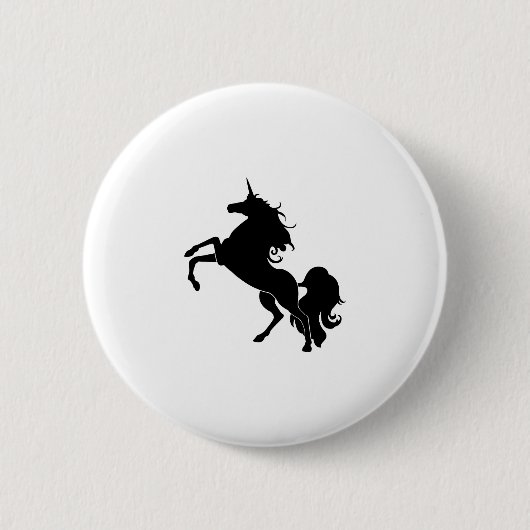 Zwarte paarden ronde button 5,7 cm (Voorkant)
