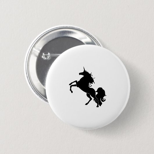 Zwarte paarden ronde button 5,7 cm (Voorkant /achterkant)