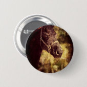 Zwarte paarden ronde button 5,7 cm (Voorkant /achterkant)