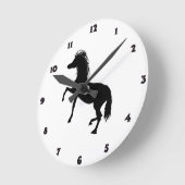 Zwarte paarden ronde klok (Hoek)