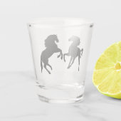Zwarte paarden - Silhouette - Tekening Shot Glas (Achterkant)
