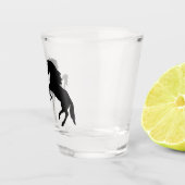 Zwarte paarden - Silhouette - Tekening Shot Glas (Rechts)