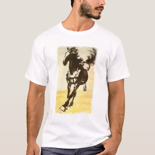 Zwarte paarden t-shirt (Voorkant)