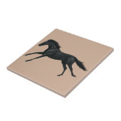 Zwarte paarden tegeltje (Zijkant)