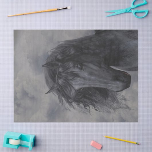 Zwarte paarden tissuepapier (Craft)