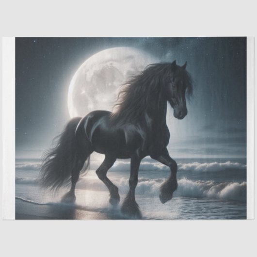 Zwarte paarden tissuepapier (Voorkant)