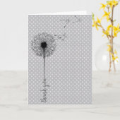 Zwarte paardenbloem bedankt kaart (Gele Bloem)