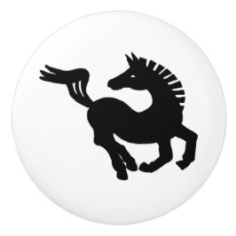 Zwarte paardengaloppers keramische knop