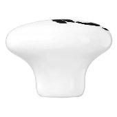 Zwarte paardengaloppers keramische knop (Zijkant)