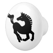 Zwarte paardengaloppers keramische knop (Rechts)