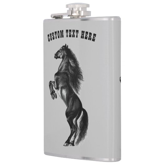 Zwarte Paardenkolf met aangepaste tekst Heupfles (Links)