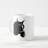zwarte paardenkop koffiemok (Voorkant links)