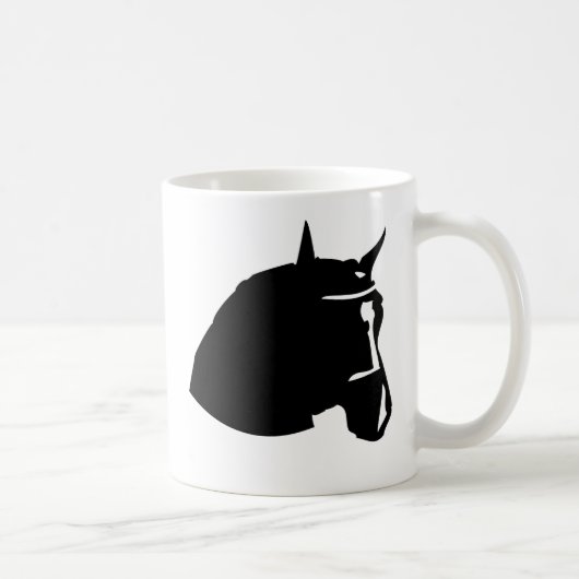 zwarte paardenkop koffiemok (Rechts)