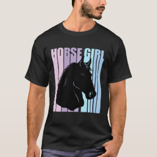 Zwarte Paardenkop Silhouet Rijdt Geliefde Grappig T-shirt
