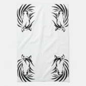 Zwarte paardenkop theedoek (Verticaal)