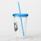 Zwarte Paardenkoppen Acryl Drinkbeker (Links)