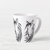 Zwarte Paardenkoppen Latte Mok (Rechterhoek)