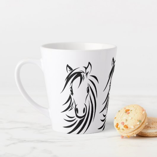 Zwarte Paardenkoppen Latte Mok (In situ)