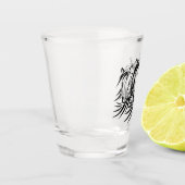 Zwarte paardenkoppen shot glas (Links)