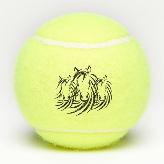 Zwarte paardenkoppen tennisballen (Achterkant)