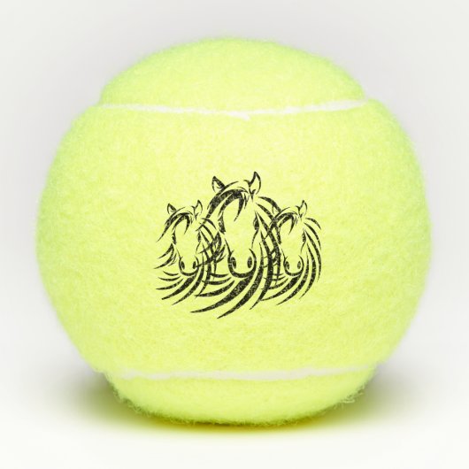Zwarte paardenkoppen tennisballen (Voorkant)