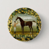 zwarte paardenpaarden ronde button 5,7 cm (Voorkant)