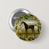 zwarte paardenpaarden ronde button 5,7 cm (Voorkant /achterkant)