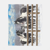 zwarte paardenpestjes met kwartsverf in sneeuw fleece deken (Voorkant)